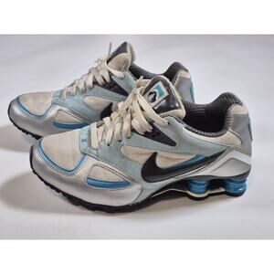 Nike Shox Heritage 386358-141 Women Blue Silver Running Shoe Size-8.5 Athletic